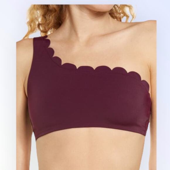 Chelsea28 Scallop One Shoulder Bikini Top Purple Nectar Large NWOT - Picture 1 of 2